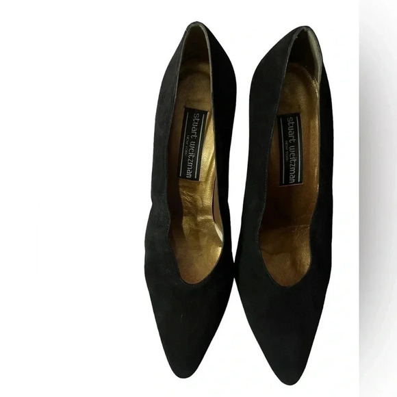 Stuart Weitzman Contemporary Black Suede Heels Size 7 Office Career - Picture 4 of 11